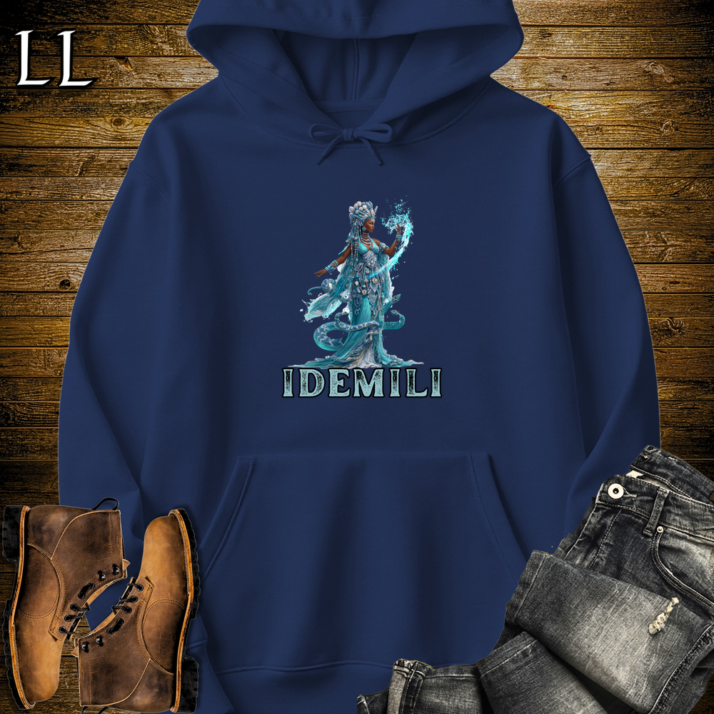 Idemili African Goddess Hooded Sweatshirt Navy | Water Goddess Power Hoodie