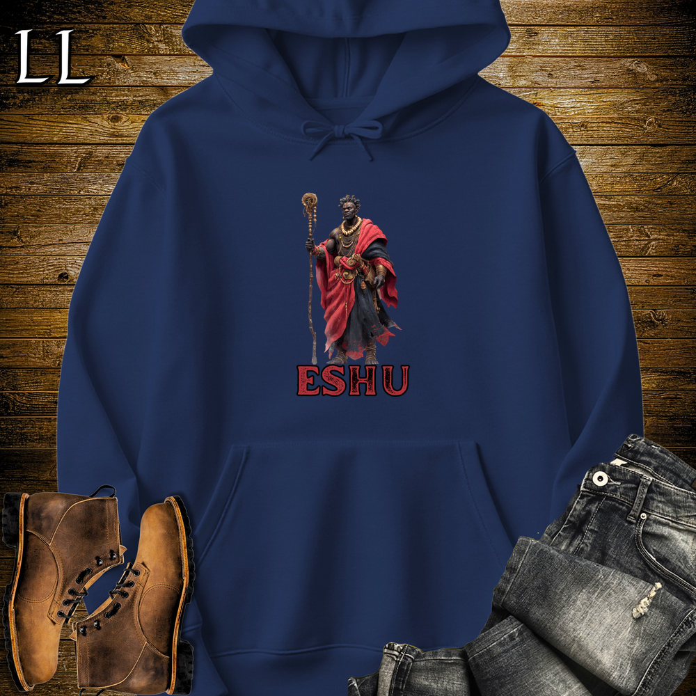 Eshu African God Hooded Sweatshirt - Navy