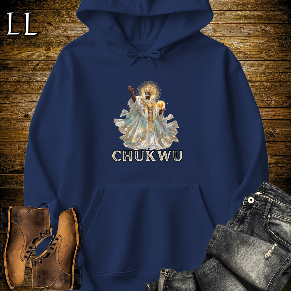 Chukwu African God Hooded Sweatshirt - Navy