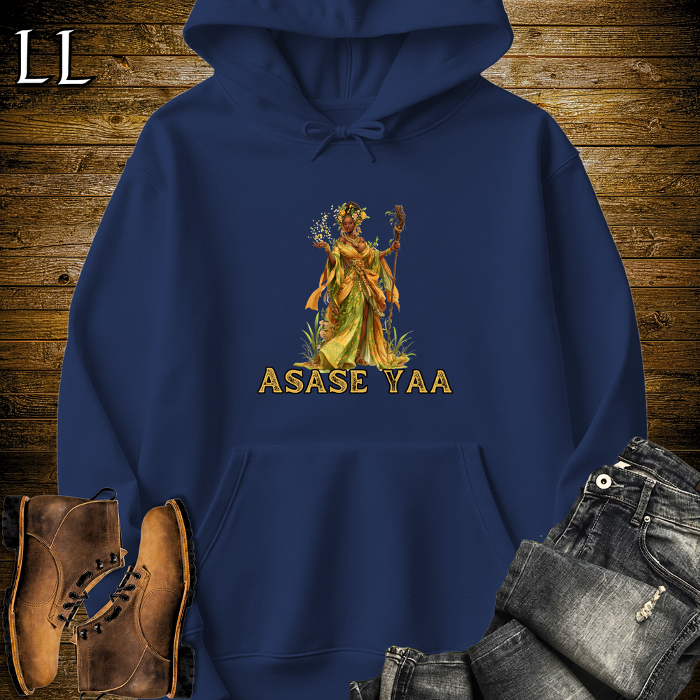 Asase Yaa African Goddess Hooded Sweatshirt - Navy