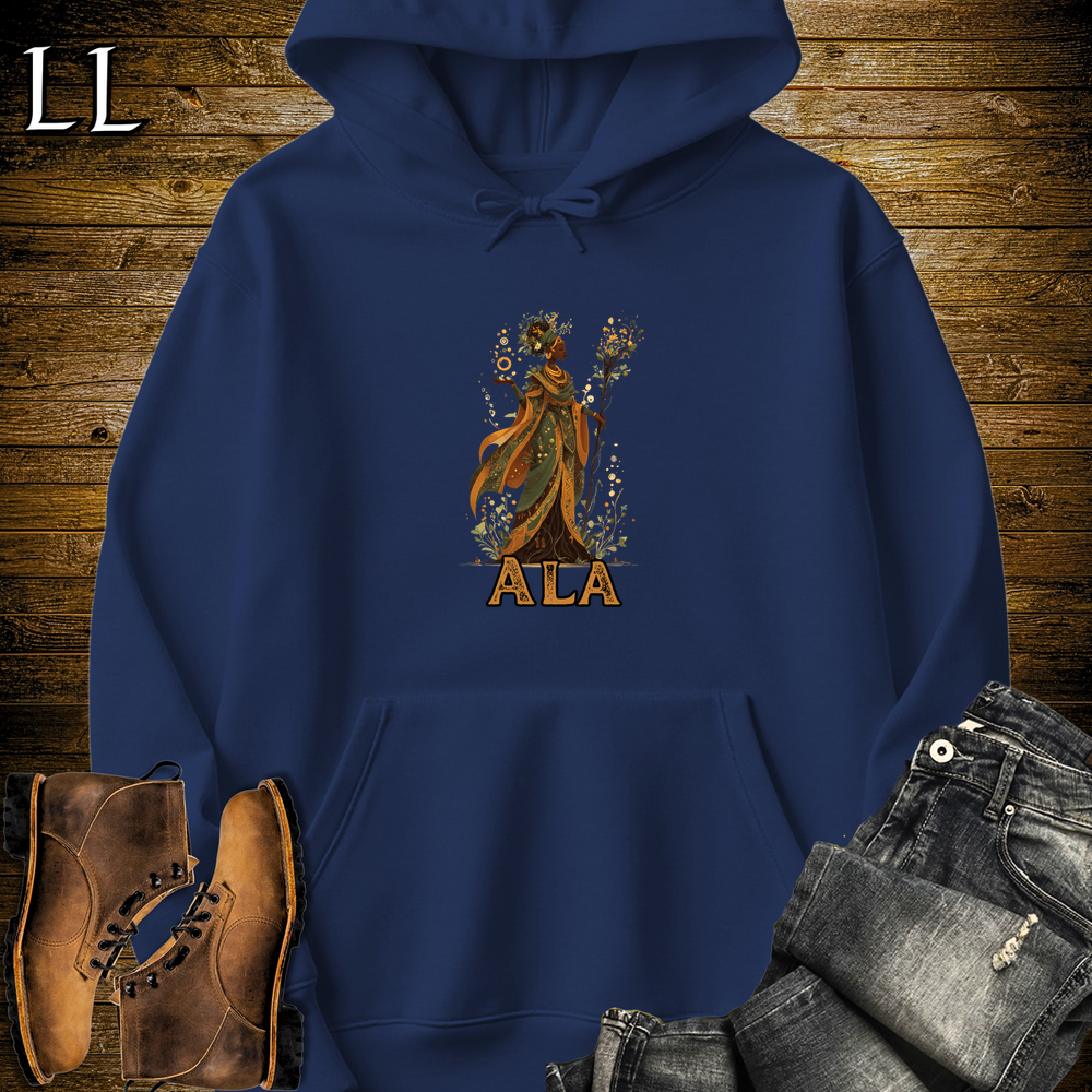 Ala African Goddess Hooded Sweatshirt Navy | African Earth Power Hoodie