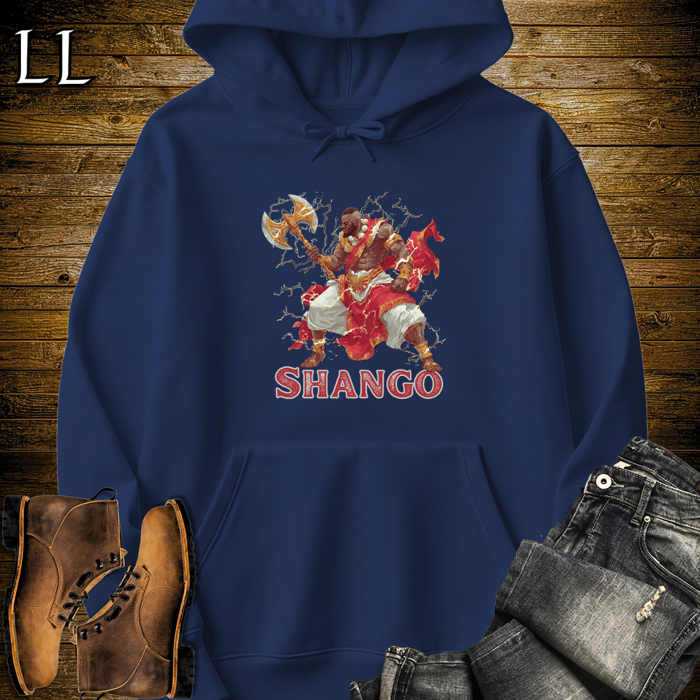 Shango African God Hooded Sweatshirt - Navy
