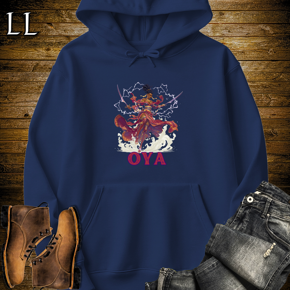 Oya African Goddess Hooded Sweatshirt - Navy