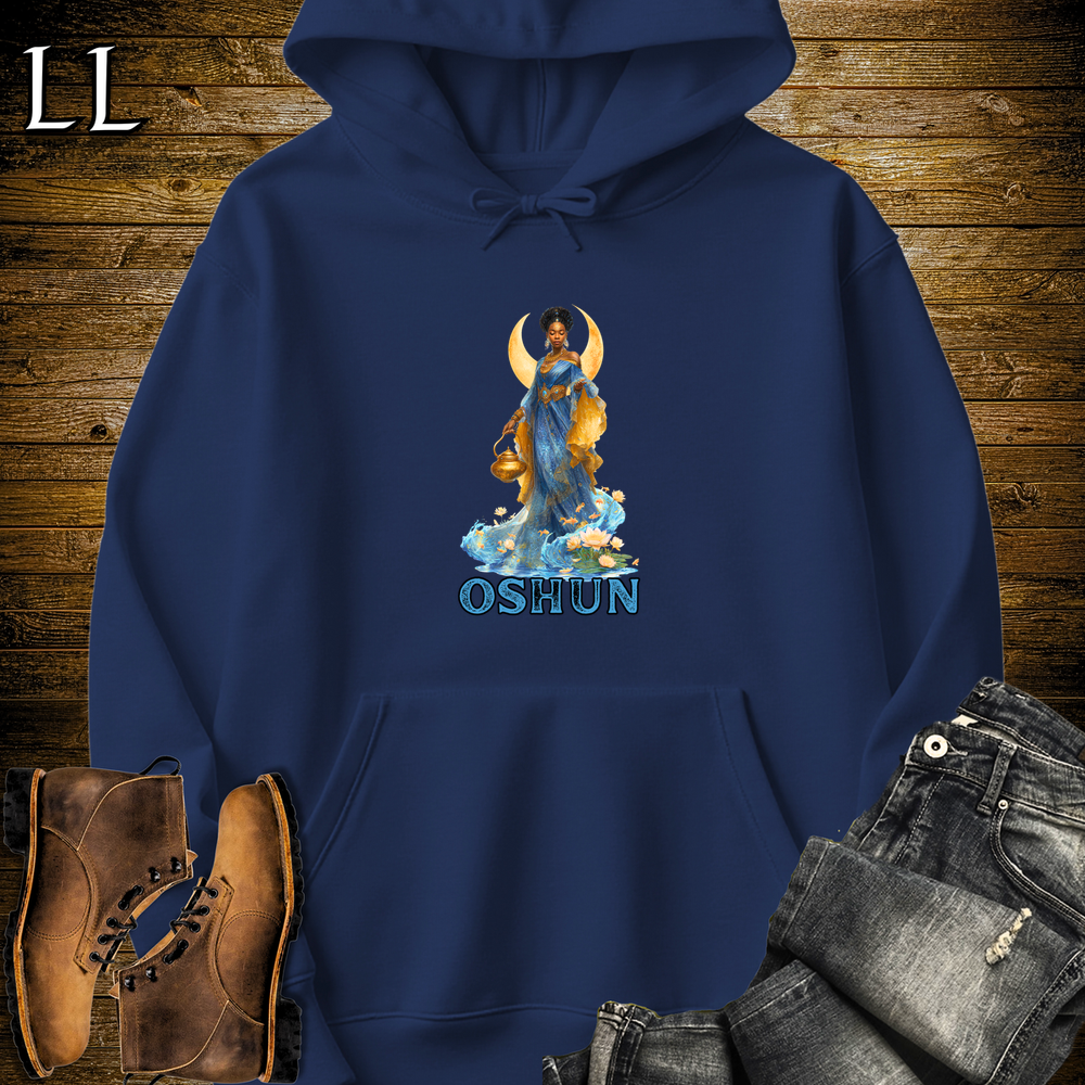 Oshun African Goddess Hooded Sweatshirt - Navy