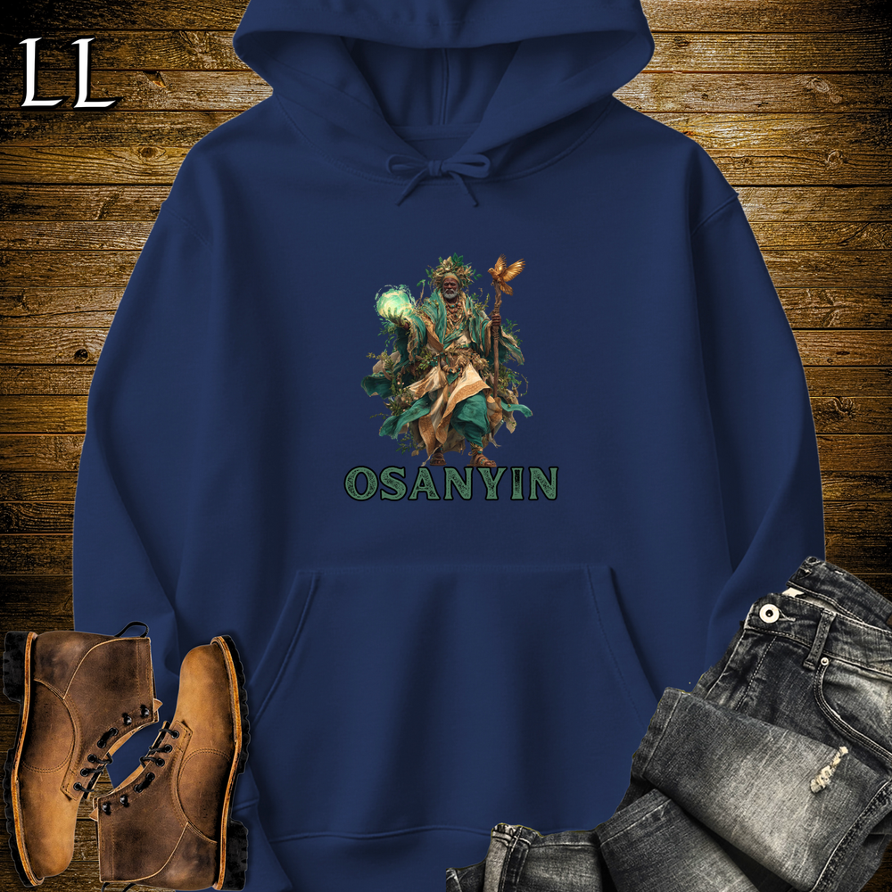 Osanyin African God Hooded Sweatshirt Navy | African God Orisha Sweatshirt