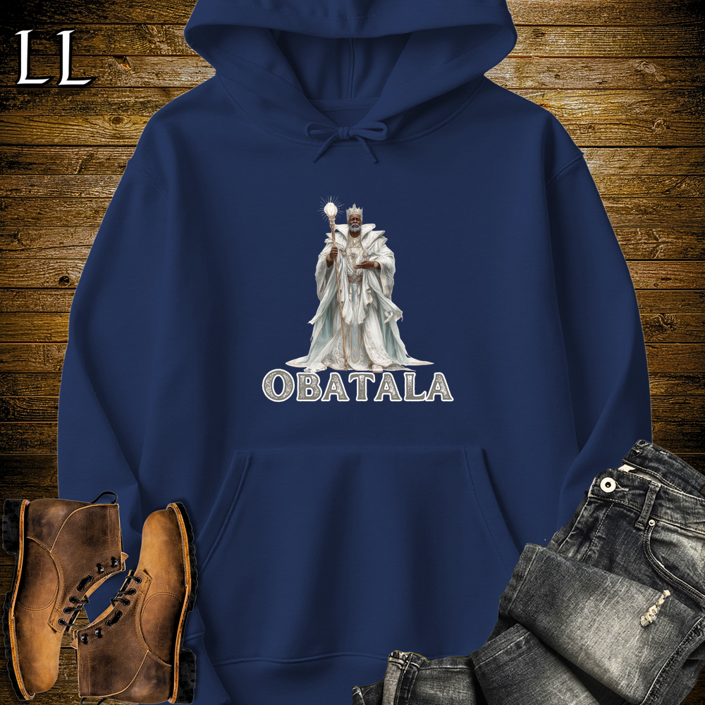 Obatala African God Hooded Sweatshirt Navy | African Creator God Sweatshirt