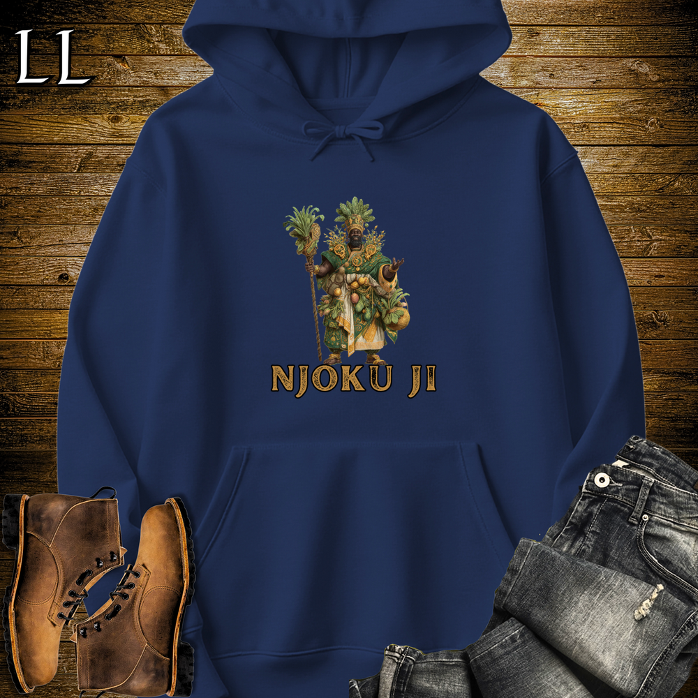 Njoku Ji African God Hooded Sweatshirt - Navy