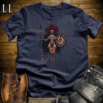 African 16 Bit Zulu Spear Queen Navy | Zulu Queen Tee