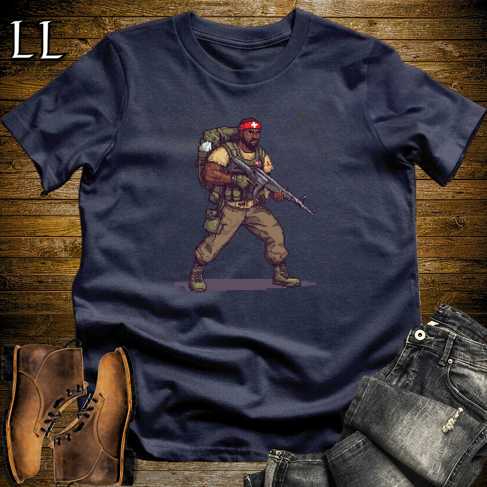 African 16 Bit Combat Medic Navy | African Warrior Tee