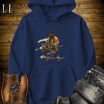 Dreadlocks Skateboard Samurai Hooded Sweatshirt - Navy