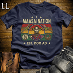 African Maasai Nation Softstyle T Shirt Navy | Maasai Warrior Pride Tee