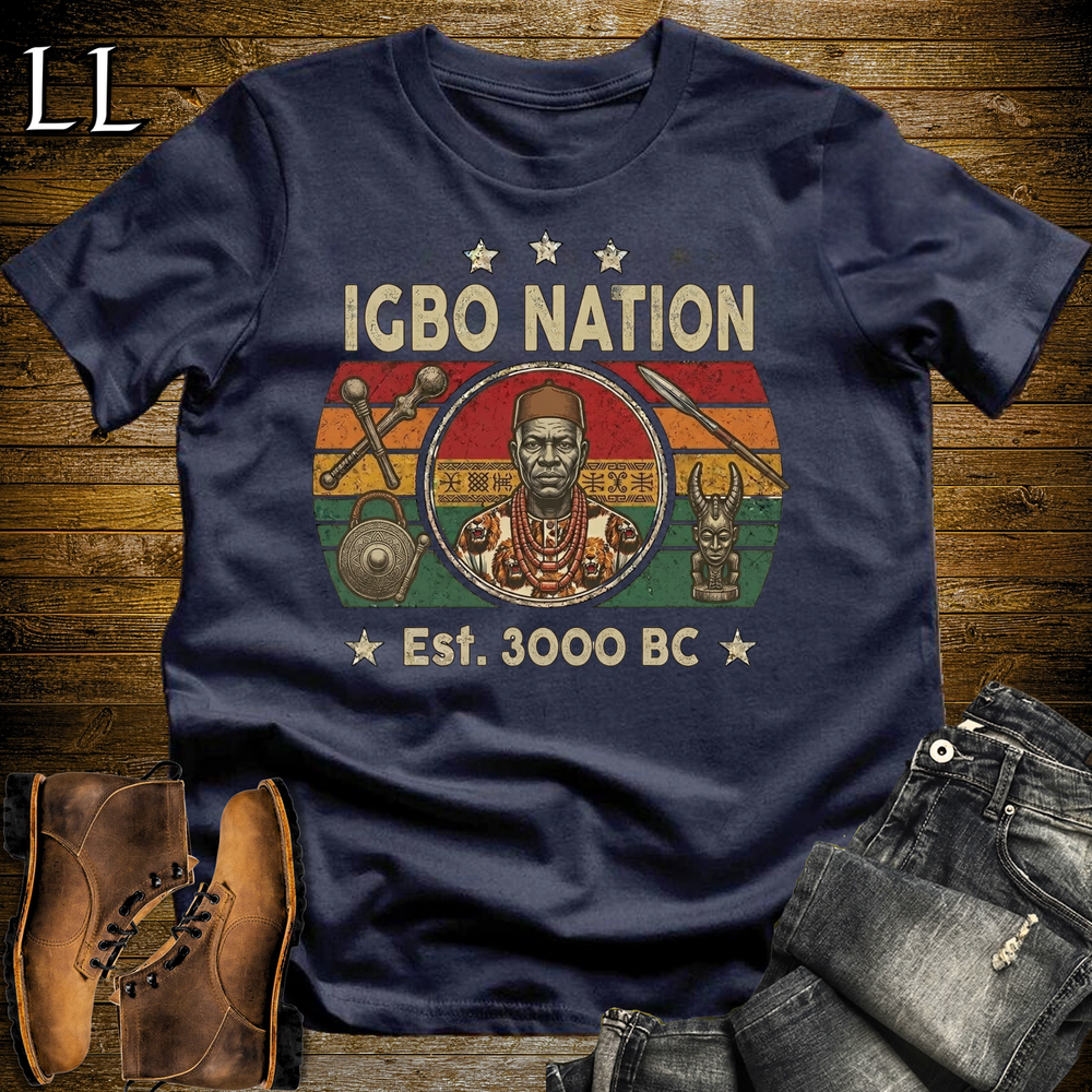 African Igbo Nation Softstyle T Shirt Navy | Igbo Heritage Tee