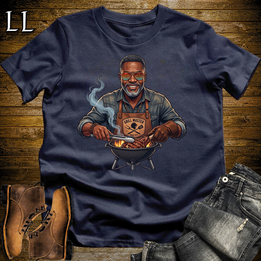 African Grill Master T Shirt Navy | BBQ Gift African Tee
