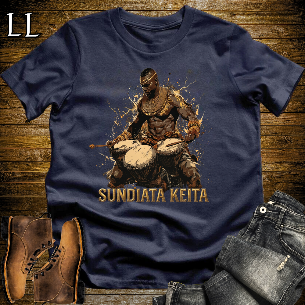 Sundiata Keita African Drum Lord T Shirt Navy | African Gift