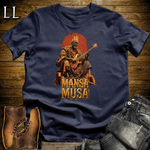Mansa Musa African Guitar King T Shirt Navy | African Gift