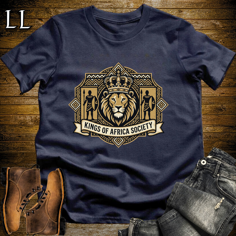 Kings Of Africa Society T Shirt Navy | African King Gift
