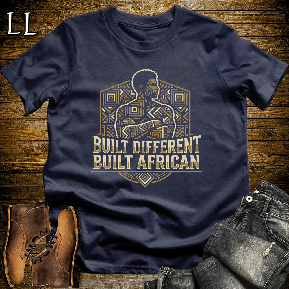 Built Different Built African T Shirt Navy | African Gift