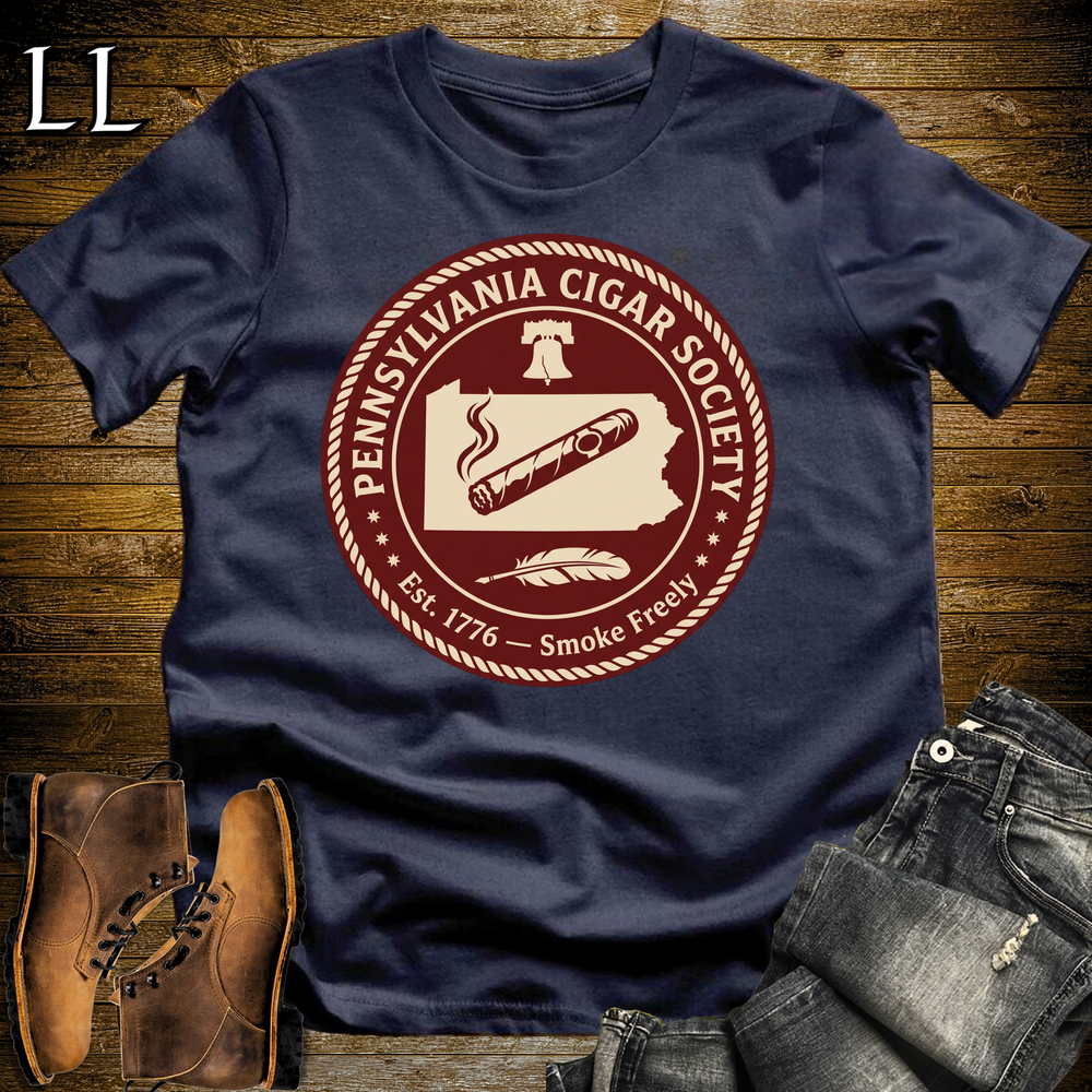 Pennsylvania Cigar Society T Shirt Navy | Cigar Lover Gift