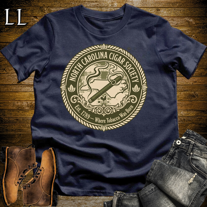 North Carolina Cigar Society T Shirt Navy | Cigar Lover Gift