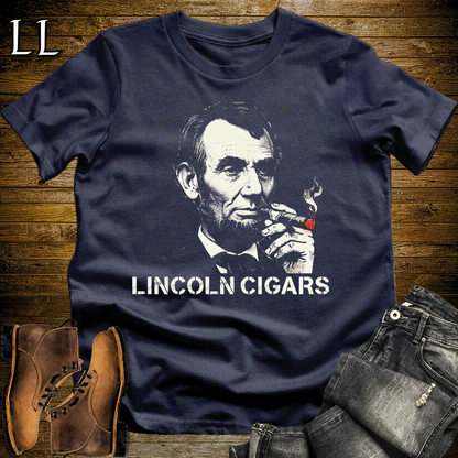 Lincoln Cigars Softstyle Tee Navy | Patriotic Cigar Tee