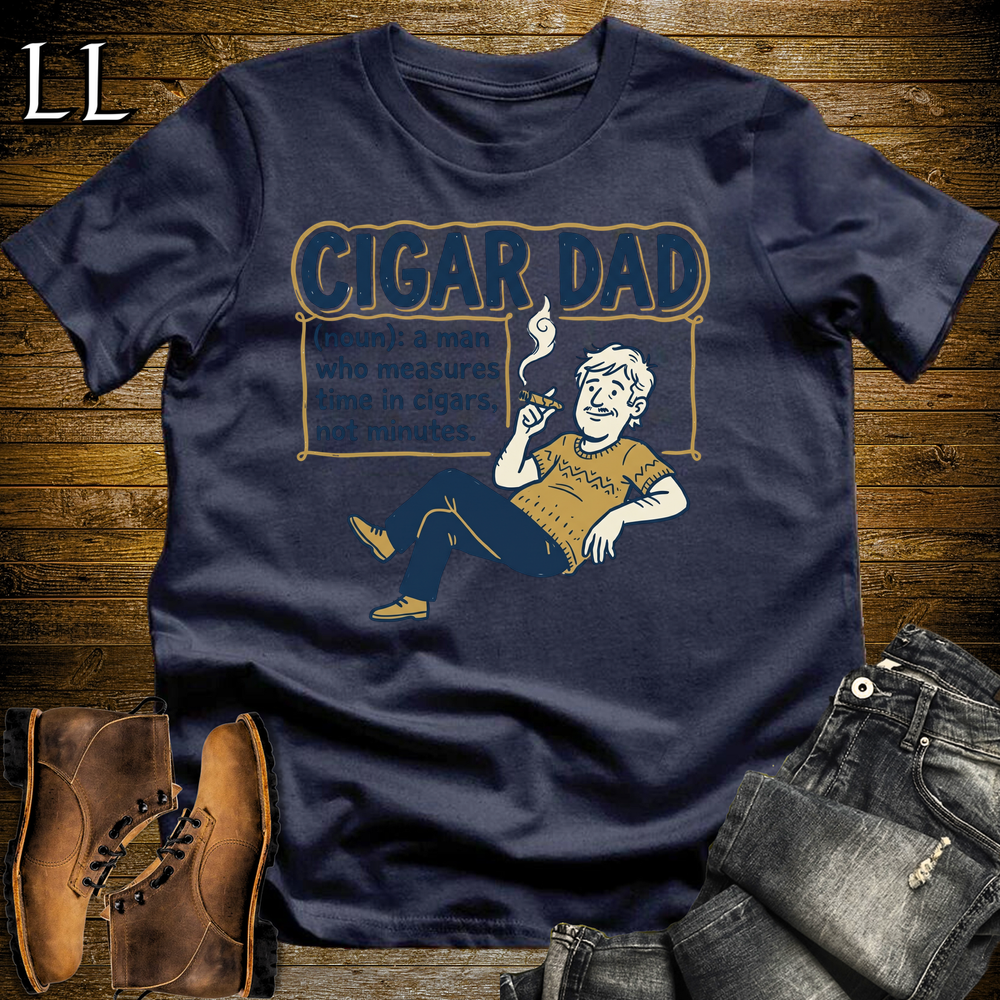Cigar Dad Softstyle Tee Navy | Cigar Lover Dad Tee
