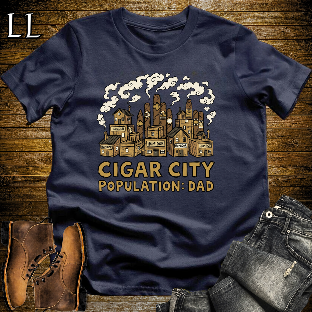 Cigar City Softstyle Tee Navy | Cigar Lover Graphic Tee