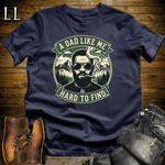A Dad Like Me Is Hard To Find Green Cigar Softstyle Tee Navy | Cigar Dad Slogan Tee