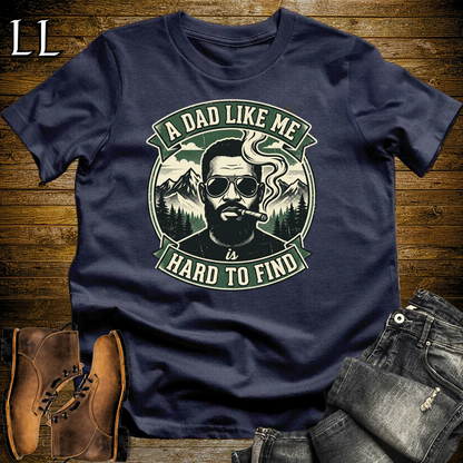 A Dad Like Me Is Hard To Find Green Cigar Softstyle Tee Navy | Cigar Dad Slogan Tee