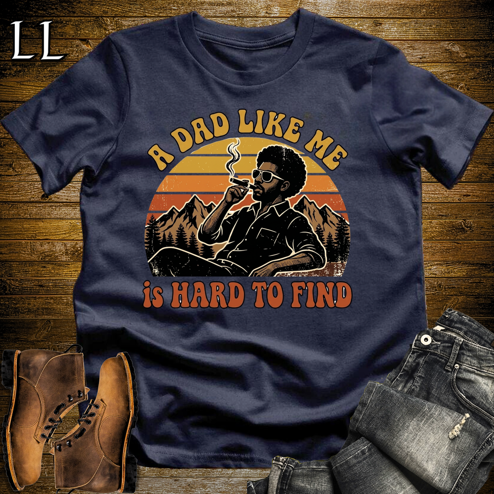 A Dad Like Me Is Hard To Find Cigar Softstyle Tee Navy | Cigar Dad Slogan Tee