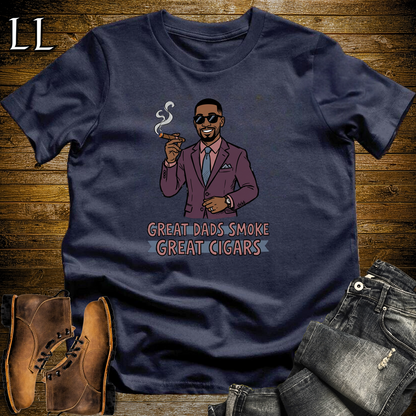 Great Dads Smoke Great Cigars Purple Softstyle Tee Navy | Great Cigars Dad Tee