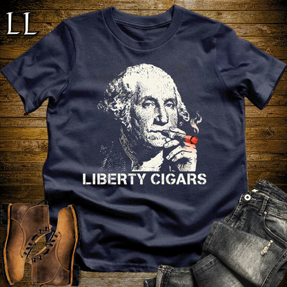 Washington Liberty Cigar Softstyle Tee Navy | Patriotic Cigar Tee