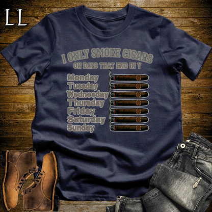 Cigars On Days Softstyle T Shirt Navy | Cigar Lover Gift Shirt