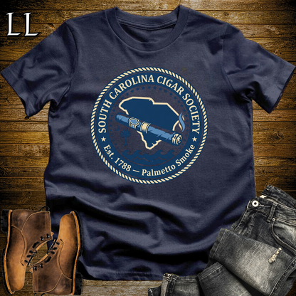 South Carolina Cigar Society Softstyle T Shirt Navy | Cigar Lover Gift Tee