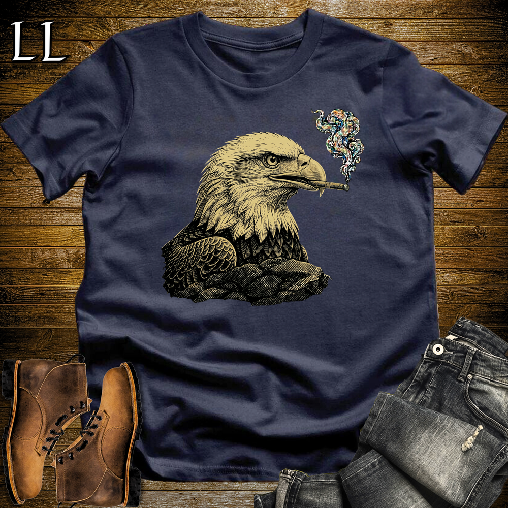 Vintage Cigar Eagle Softstyle T Shirt Navy | Funny Cigar Shirt
