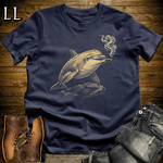 Vintage Cigar Dolphin Softstyle T Shirt Navy | Funny Cigar Shirt