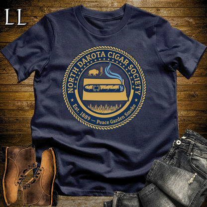 North Dakota Cigar Society Softstyle T Shirt Navy | Cigar Lover Gift Tee