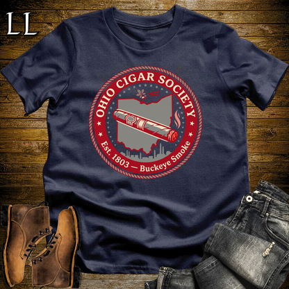 Ohio Cigar Society Softstyle T Shirt Navy | Cigar Lover Gift Tee