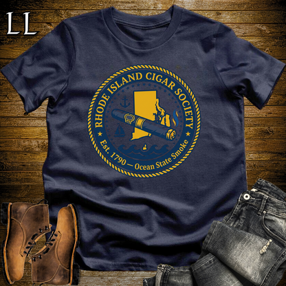 Rhode Island Cigar Society Softstyle T Shirt Navy | Cigar Lover Gift Tee