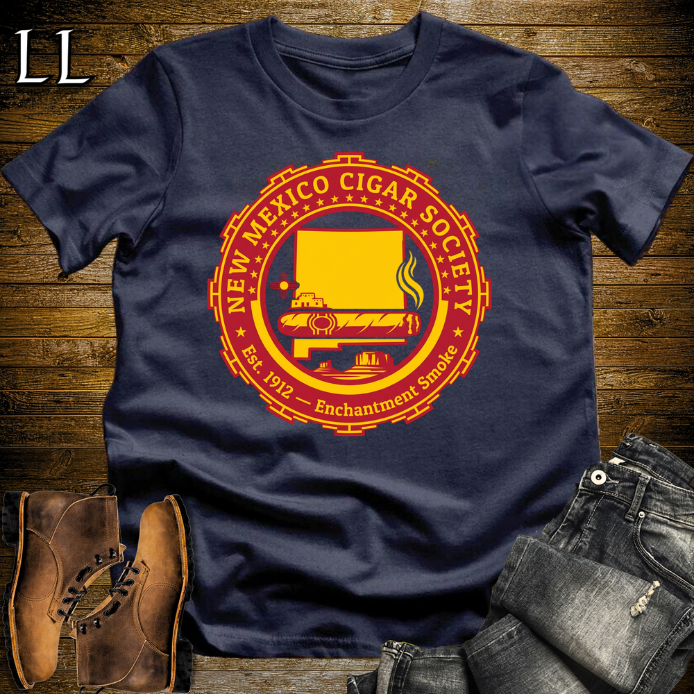 New Mexico Cigar Society Softstyle T Shirt Navy | Cigar Lover Gift Tee