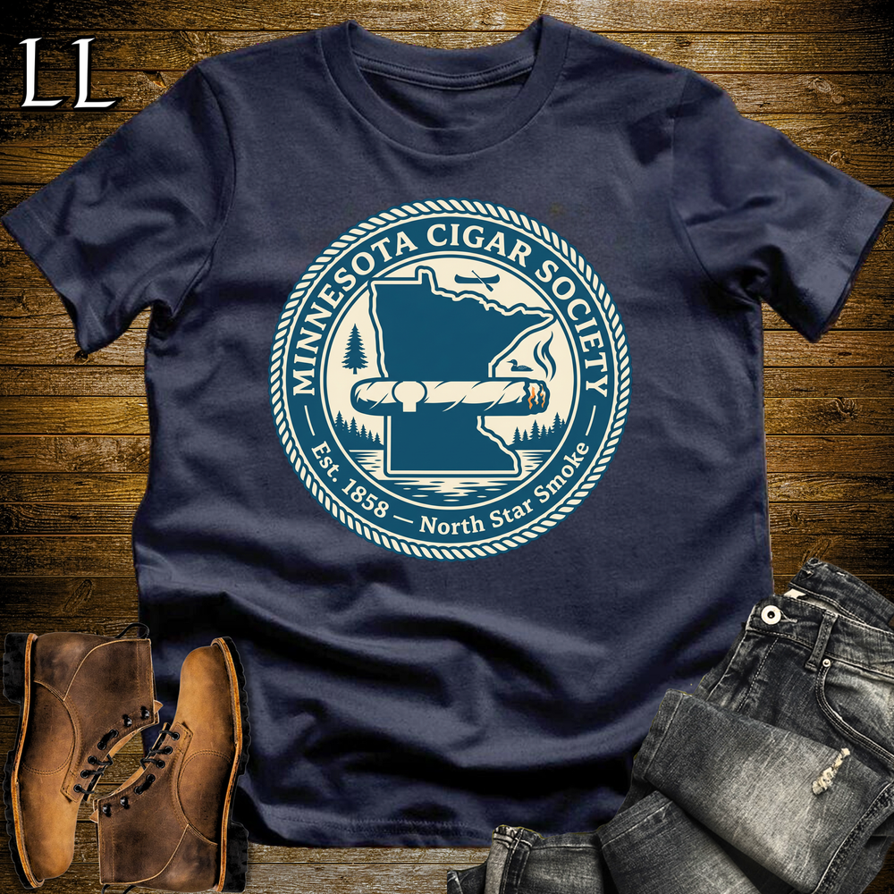 Minnesota Cigar Society Softstyle T Shirt Navy | Cigar Lover Gift Tee