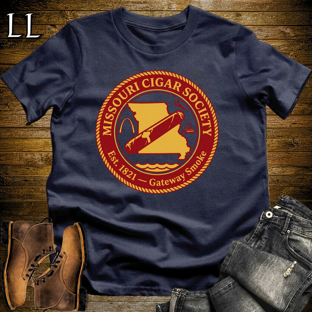 Missouri Cigar Society Softstyle T Shirt Navy | Cigar Lover Gift Tee