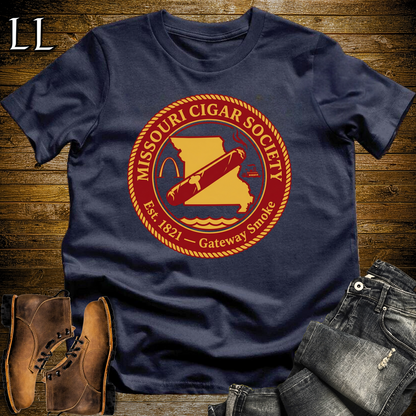 Missouri Cigar Society Softstyle T Shirt Navy | Cigar Lover Gift Tee