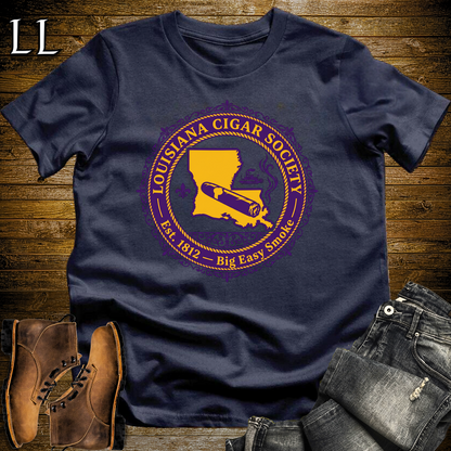 Louisiana Cigar Society Softstyle T Shirt Navy | Cigar Lover Gift Tee