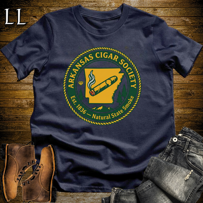 Arkansas Cigar Society Softstyle T Shirt Navy | Cigar Lover Gift Tee