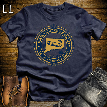 Connecticut Cigar Society Softstyle T Shirt Navy | Cigar Lover Gift Tee