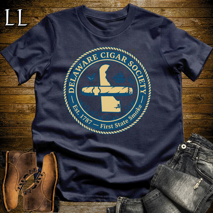 Delaware Cigar Society Softstyle T Shirt Navy | Cigar Lover Gift Tee