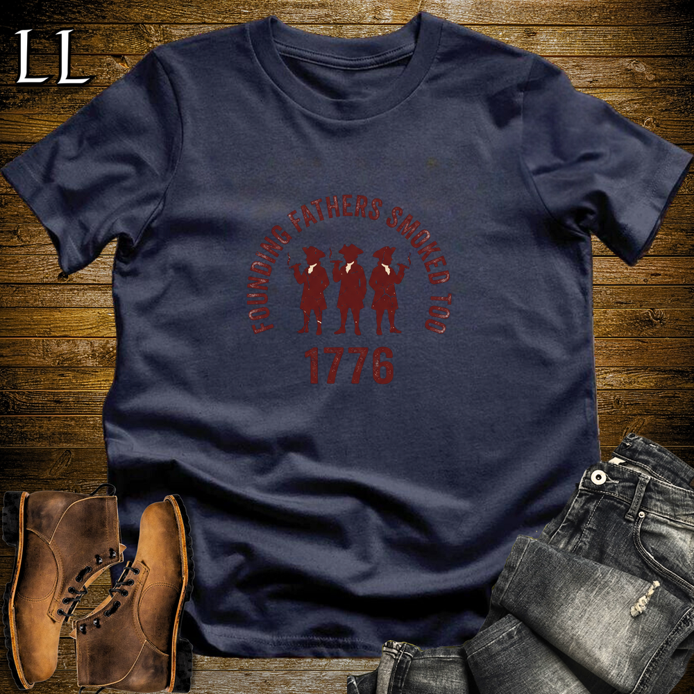 Founding Fathers Smoke Cigars Softstyle T Shirt Navy | Patriotic Cigar Tee