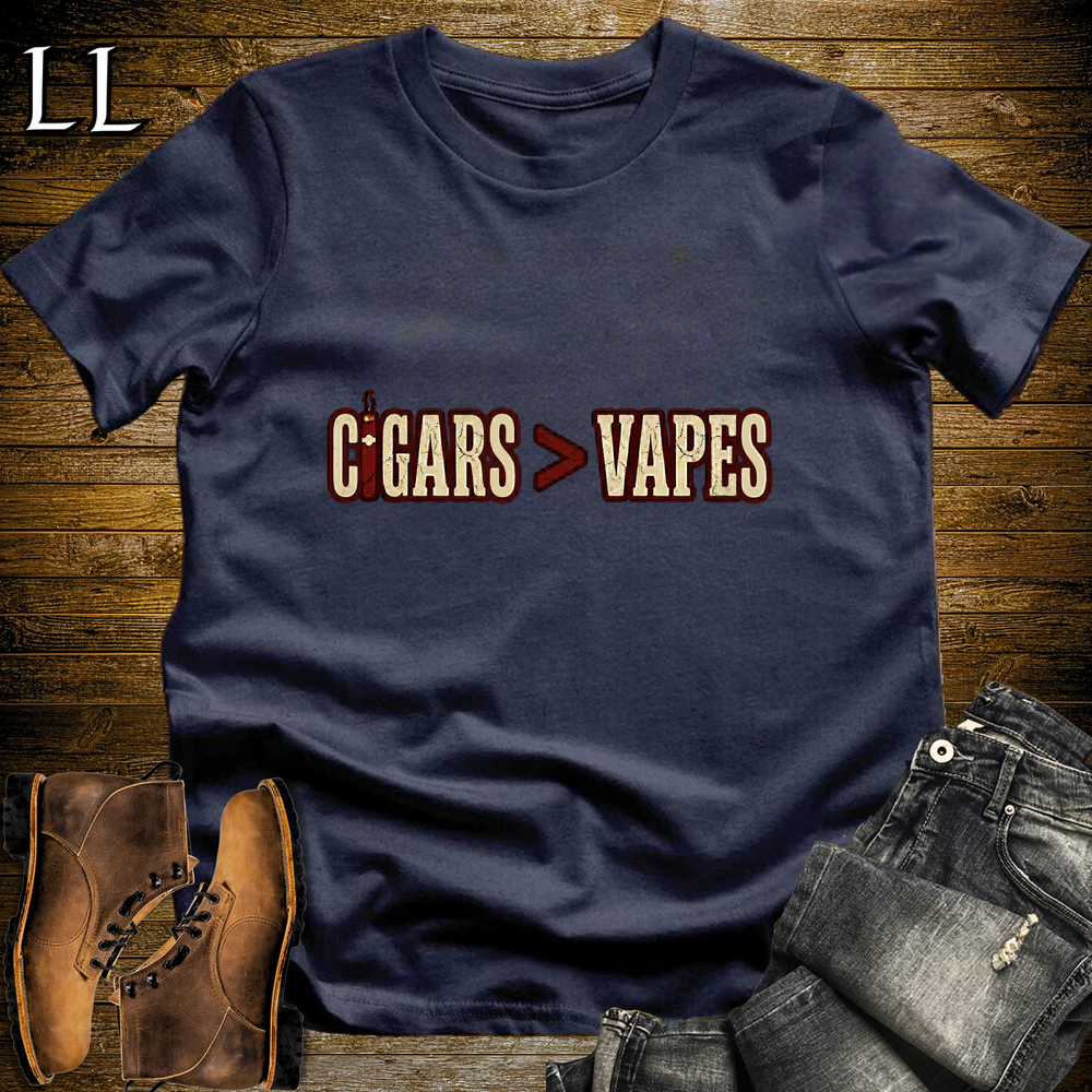 Cigars Better Than Vapes Softstyle T Shirt Navy | Funny Cigar Tee