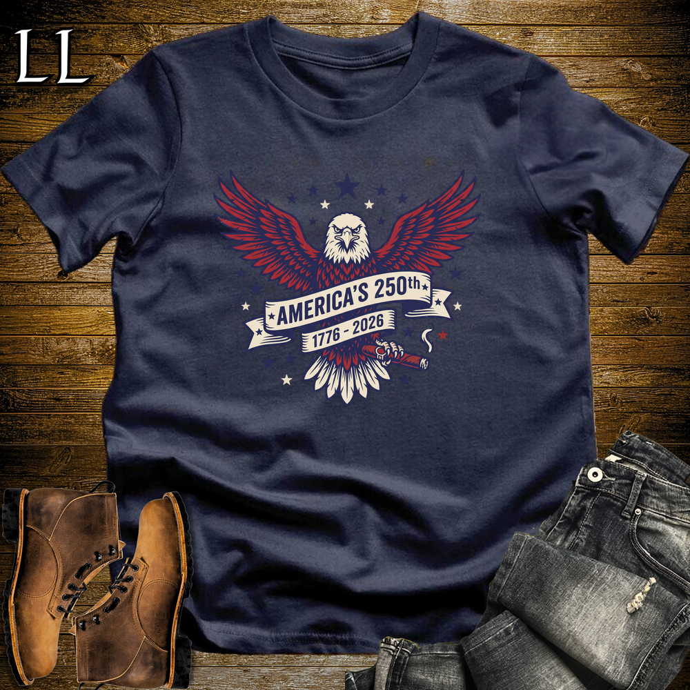 Americas 250 Cigar 1776 Softstyle T Shirt Navy | America 250 Cigar Tee