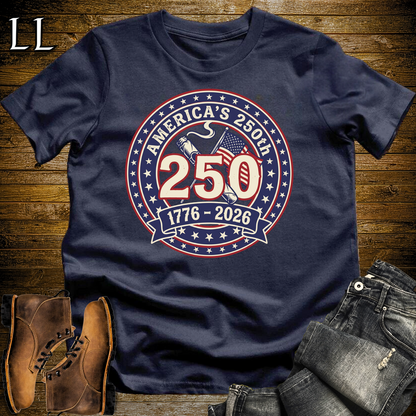 Americas 250 Cigar Badge Softstyle T Shirt Navy | America 250 Cigar Tee